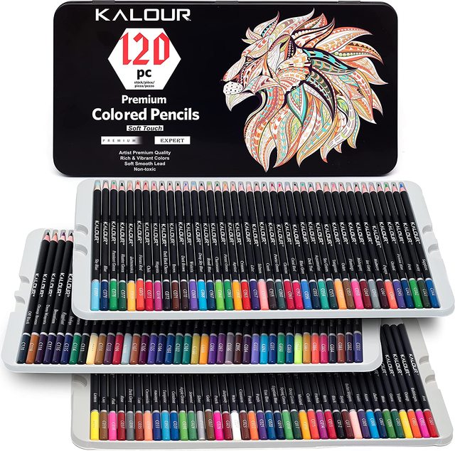 120 Premium Colored Pencils Set for Adult Coloring Books